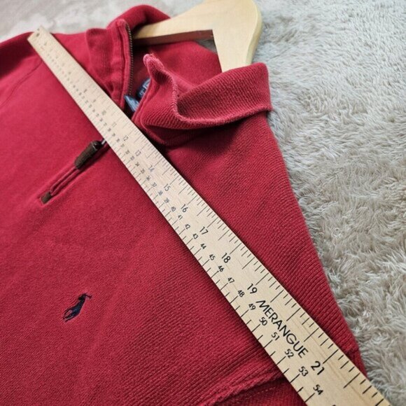 Polo By Ralph Lauren Sweater Pony Red 1/4 Zip Pullover Long Sleeve Mens Size XXL - Picture 6 of 10